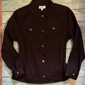 croft & barrow Black Button-Front Jean Jacket